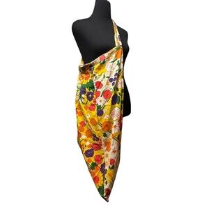 Vintage 70’s Handmade Laundry Bag Shoulder Bag Huge MCM Vibrant Yellow Floral